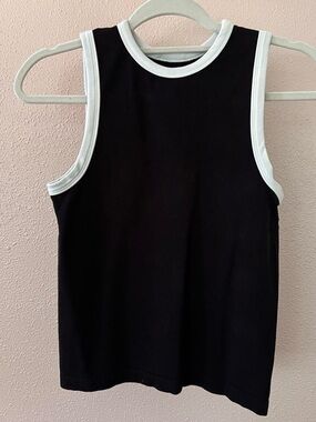 Black Tank Top with White Trim